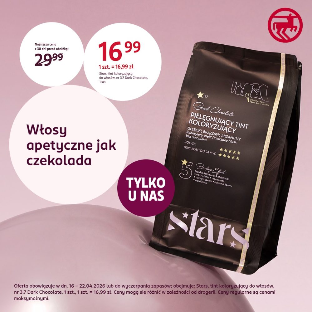 Grafika promocyjna prezentująca wybrany hit kosmetyczny dostępny tylko w drogeriach Rossmann.