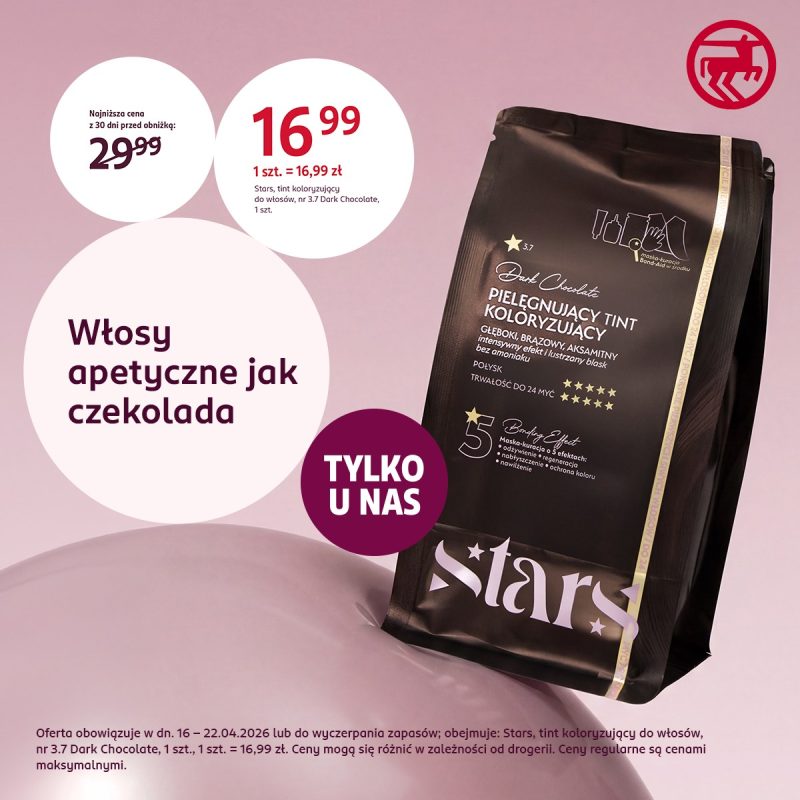 Grafika promocyjna prezentująca wybrany hit kosmetyczny dostępny tylko w drogeriach Rossmann.