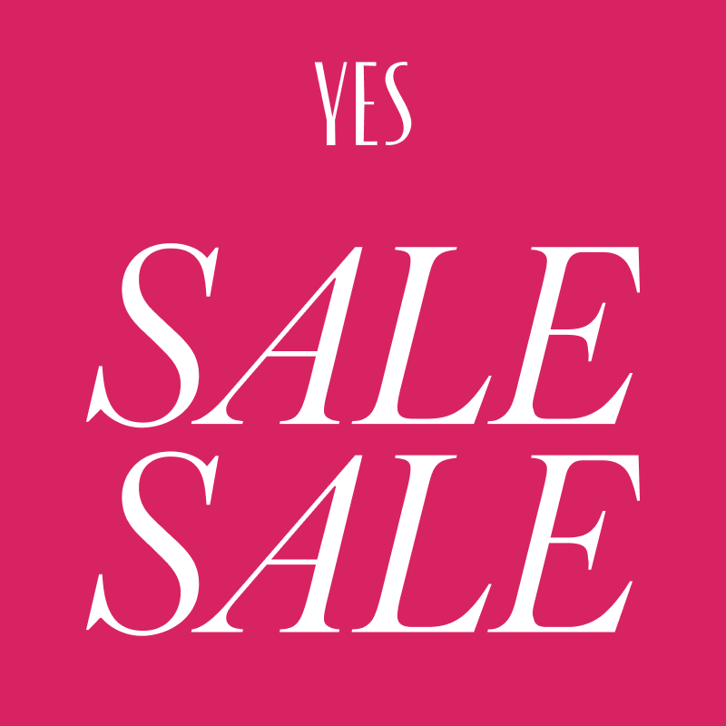 grafika promocyjna dla biżuterii marki YES, napisy SALE SALE na różowym tle.