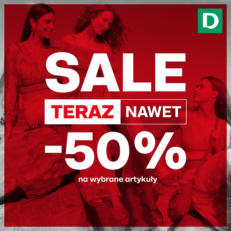 Wyprzedaż w deichmann. Grafika promocyjna z napisami.